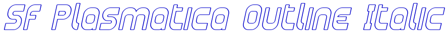 SF Plasmatica Outline Italic Schriftart